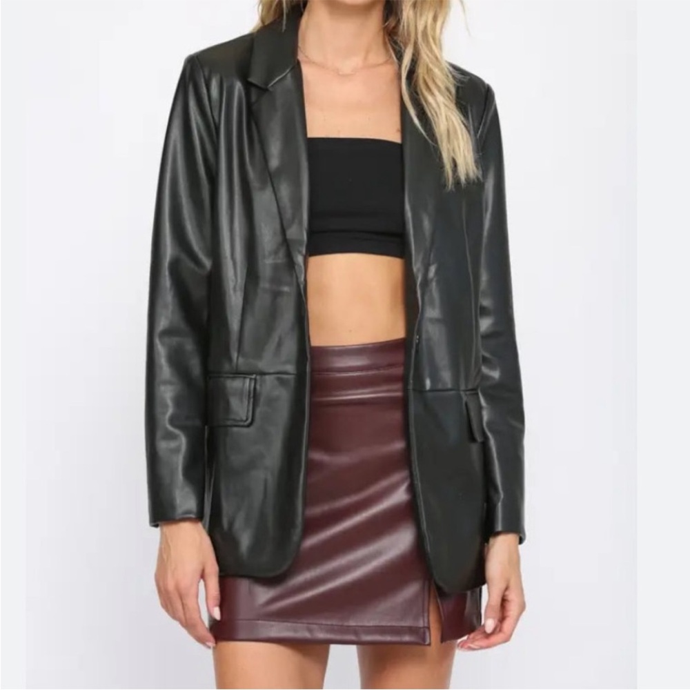 JLC NEW YORK Vintage 90’s Genuine Leather Blazer Jacket Medium